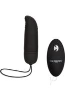 Silicone Ridged G-spot Bullet With Remote Control - Black