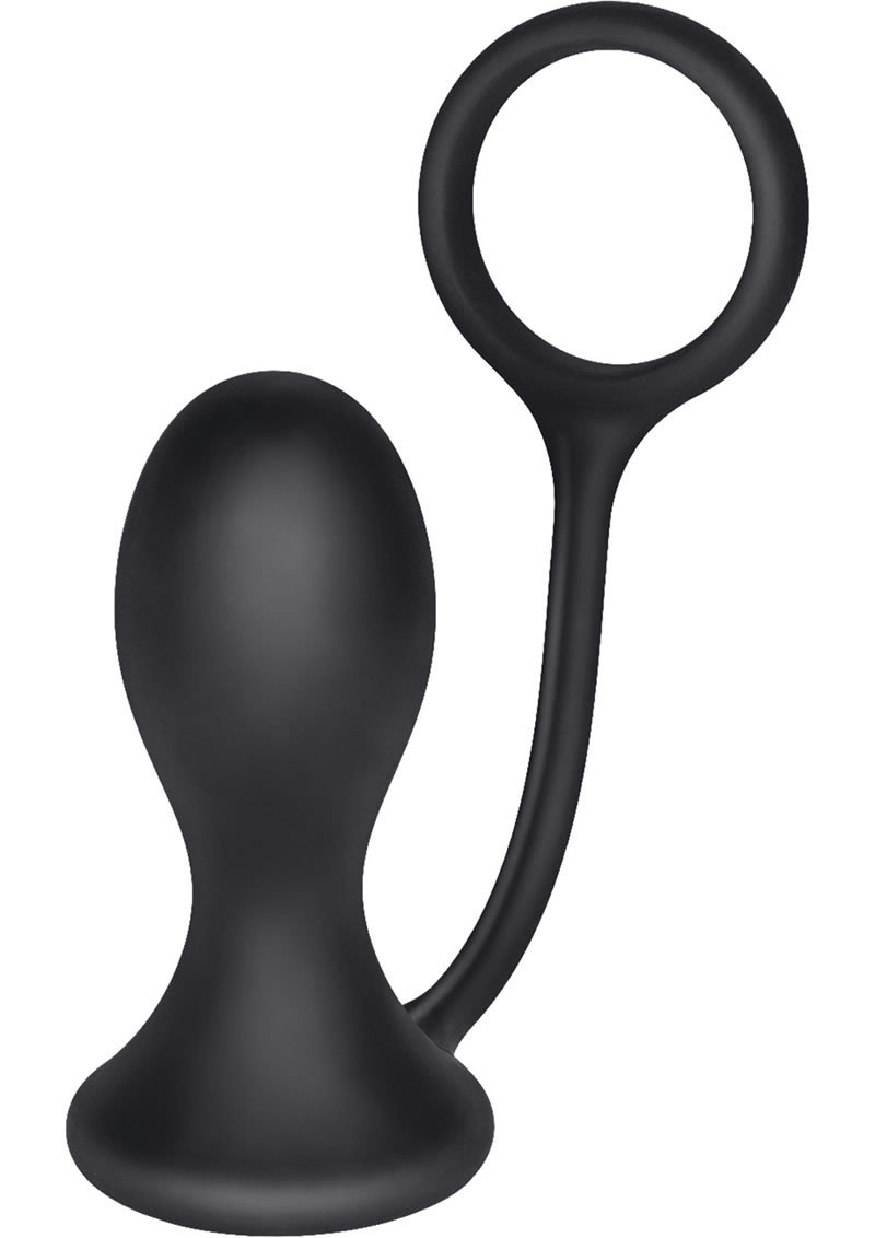 Dr. Joel Kaplan Prostate Silicone Probe Butt Plug With Cock Ring - Black
