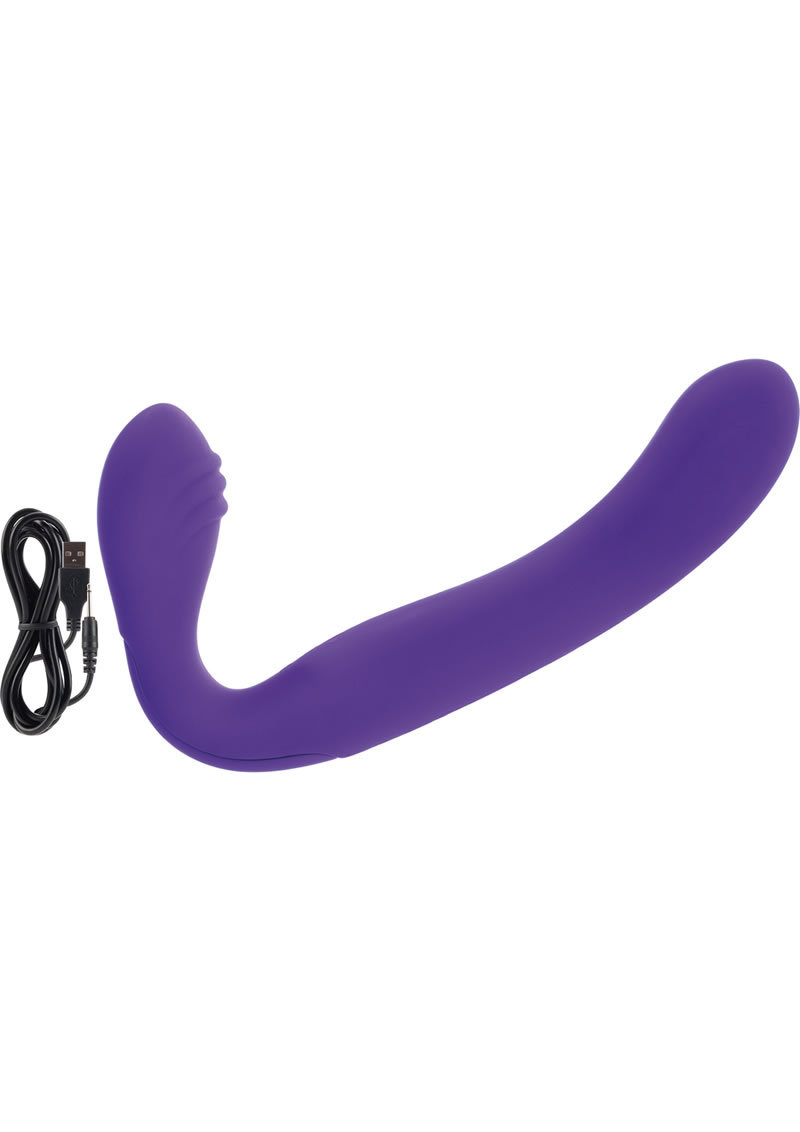 Love Rider Rechargeable Silicone Strapless Strap-on - Purple