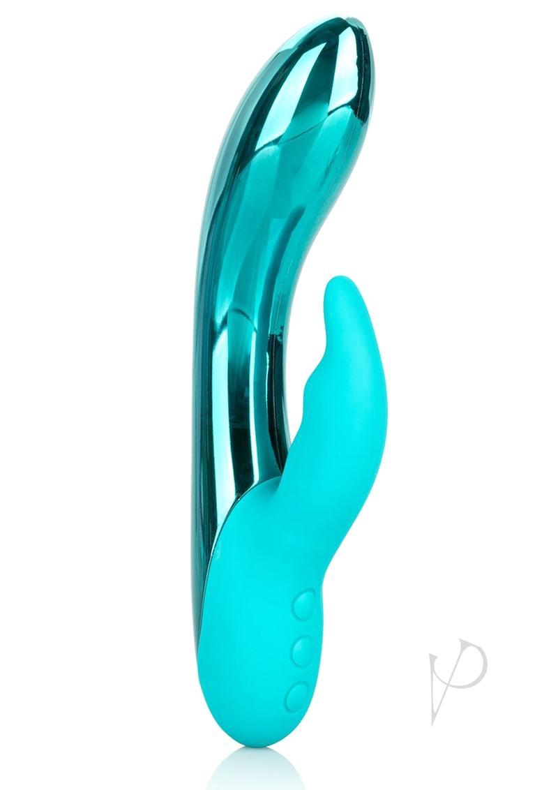 Dazzled Brilliance Led Lights Usb Rechargeable Dual Vibrator Waterproof Metallic 5in - Teal