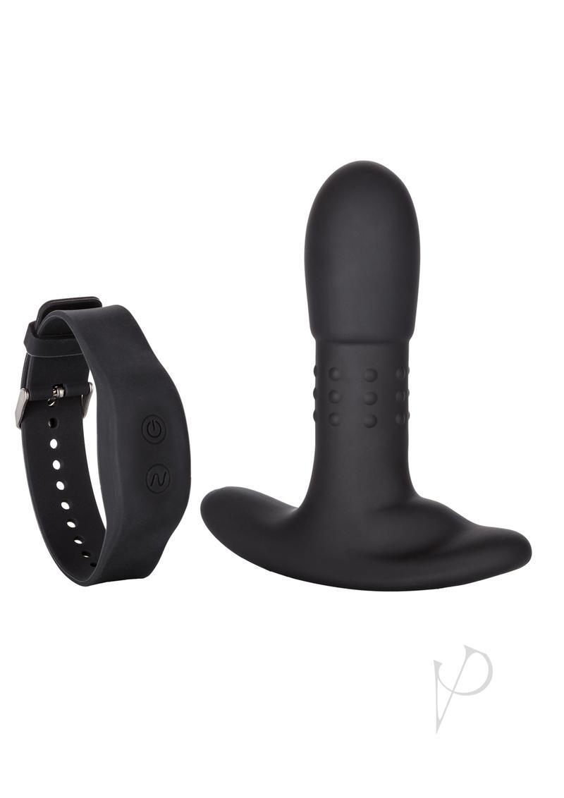 Eclipse Probe Silicone Rechargeable Vibrating Butt Plug With Remote Control -black