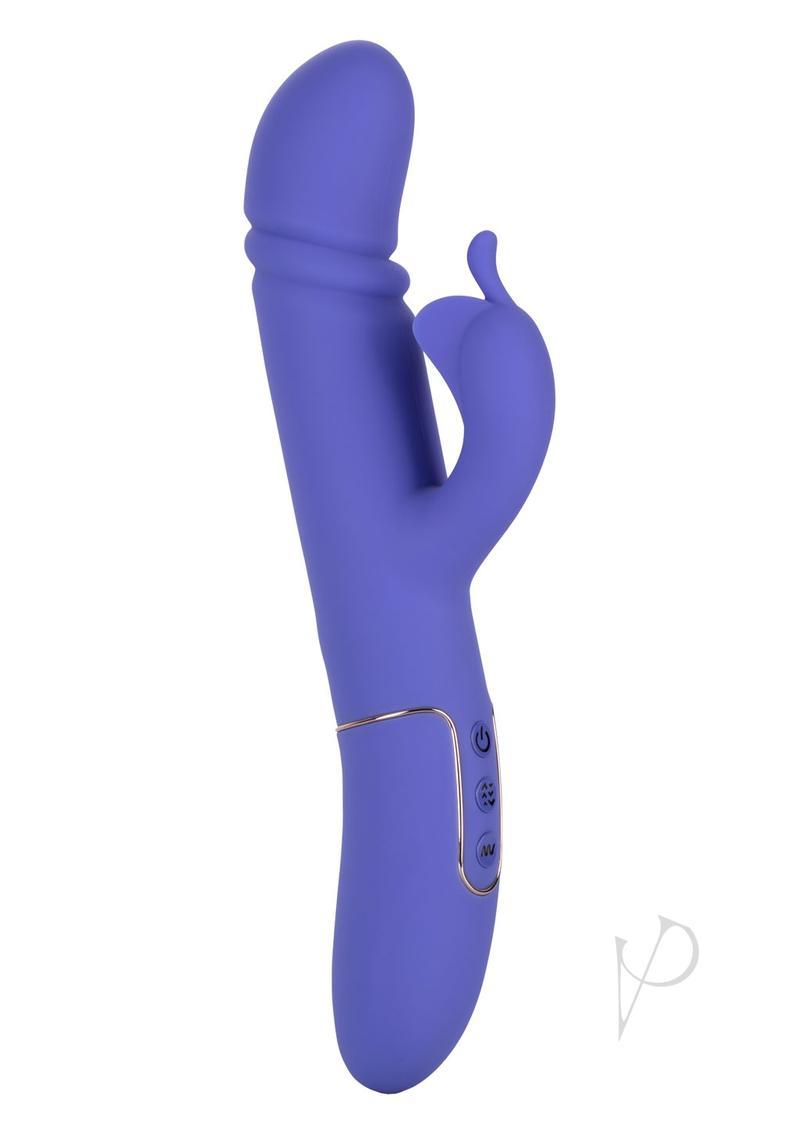 Shameless Seducer Rechargeable Silicone Thrusting Rabbit Vibrator - Purple